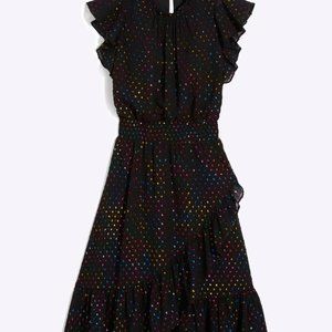 Kacey Faux Wrap Dress in Shimmer Dot